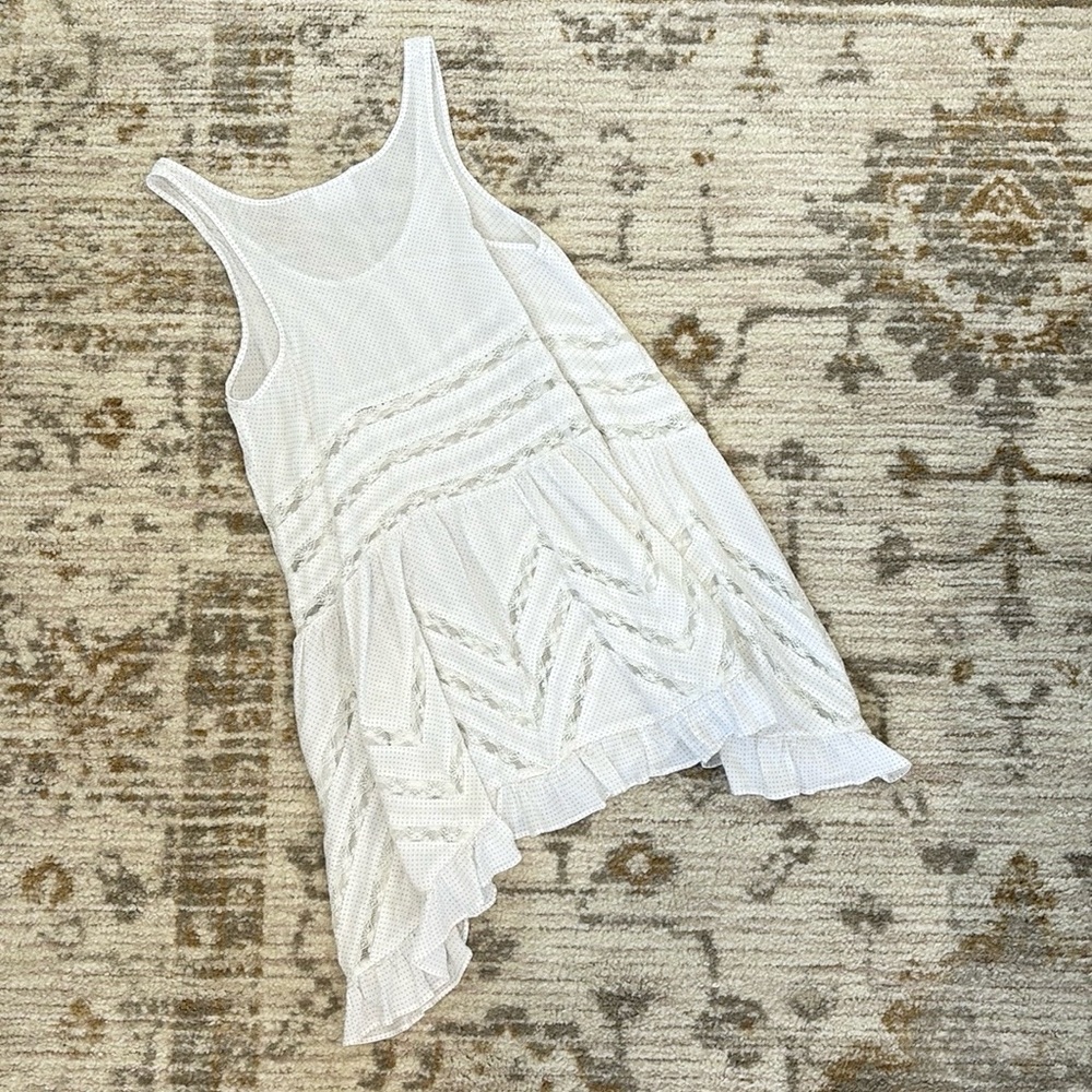 Free People Trapeze Dress White With Gray Swiss Dots Size XS - Picture 4 of 7